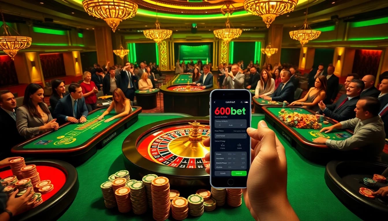 Experience the thrill of winning at 600bet with vibrant casino tables and enthusiastic players.