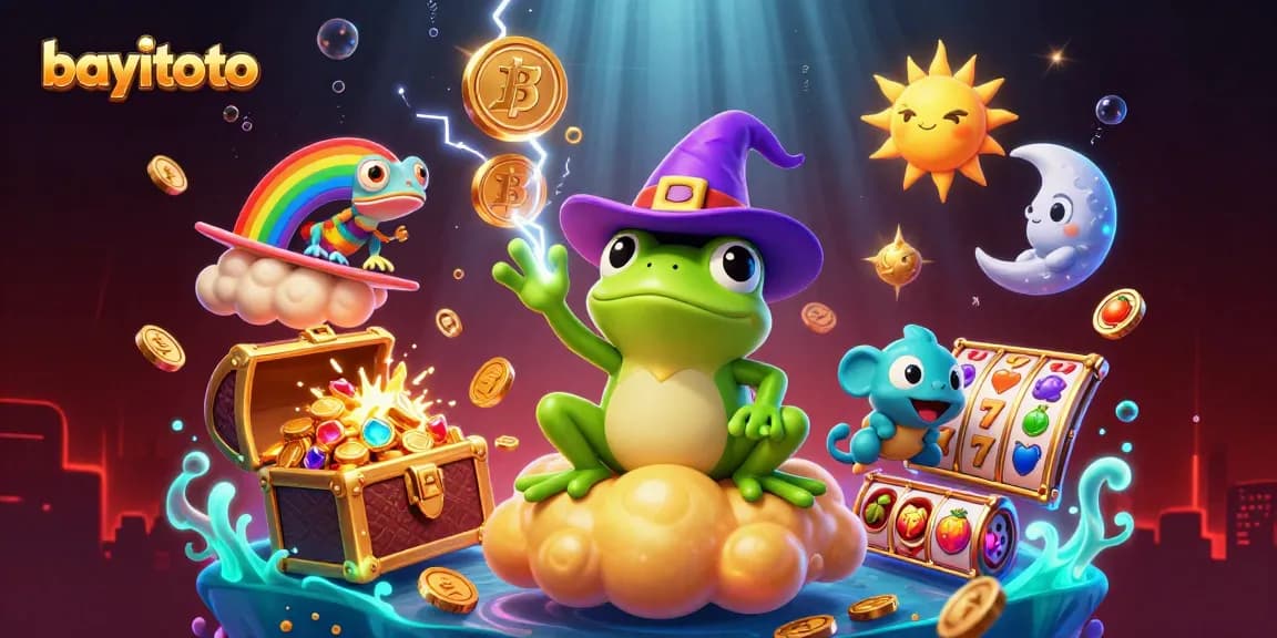 Engage with bayitoto's casino magic in a dynamic underwater scene filled with golden treasures.