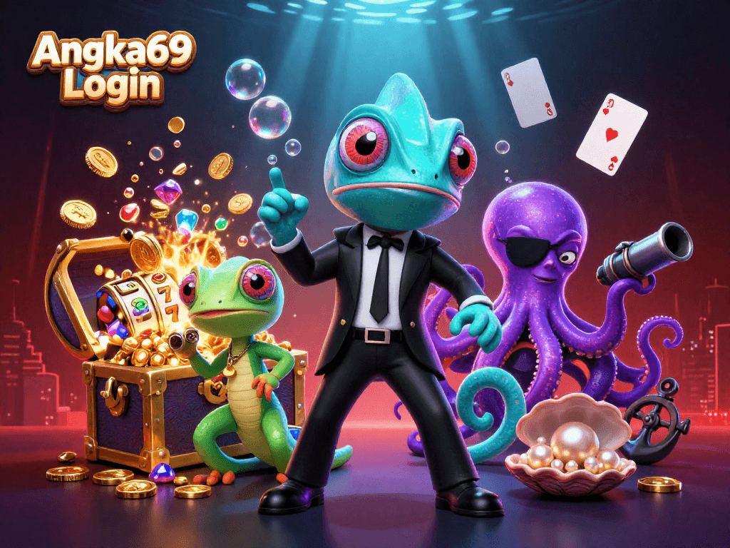 Experience Angka69 Login with lively casino elements in a vibrant underwater scene.