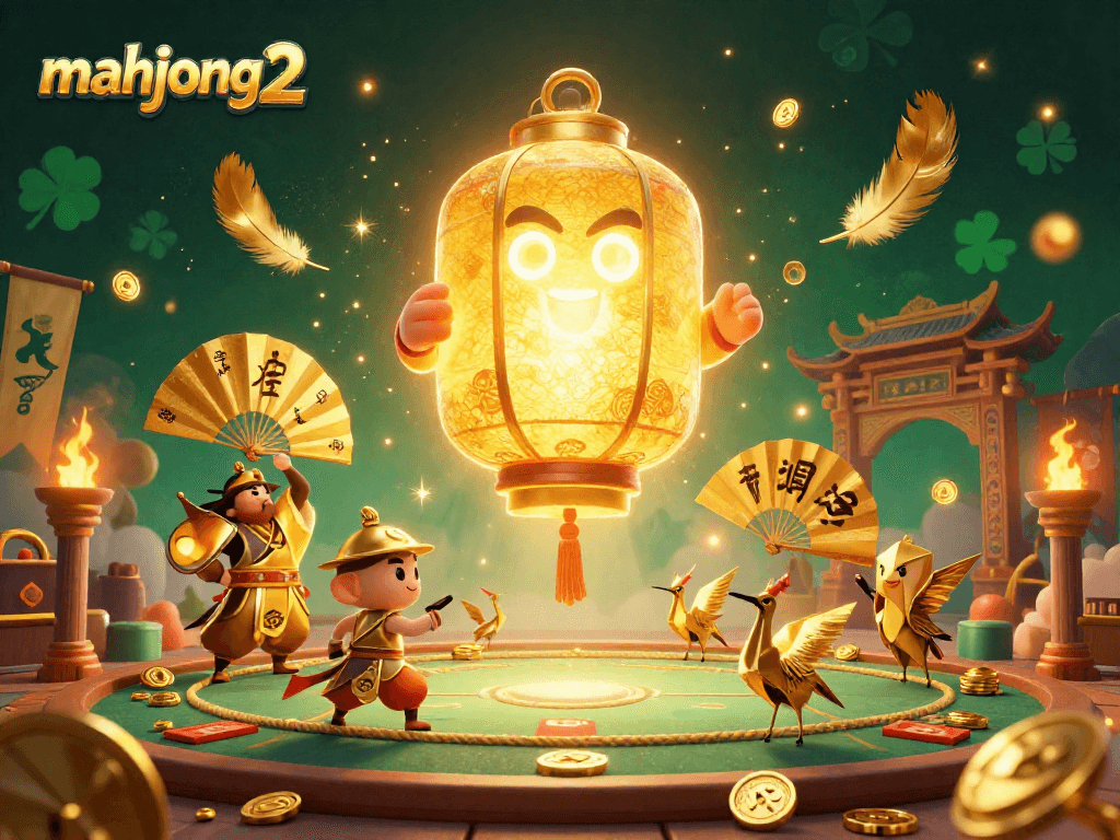 Experience the excitement of mahjong 2 in this vibrant casino scene filled with golden elements.