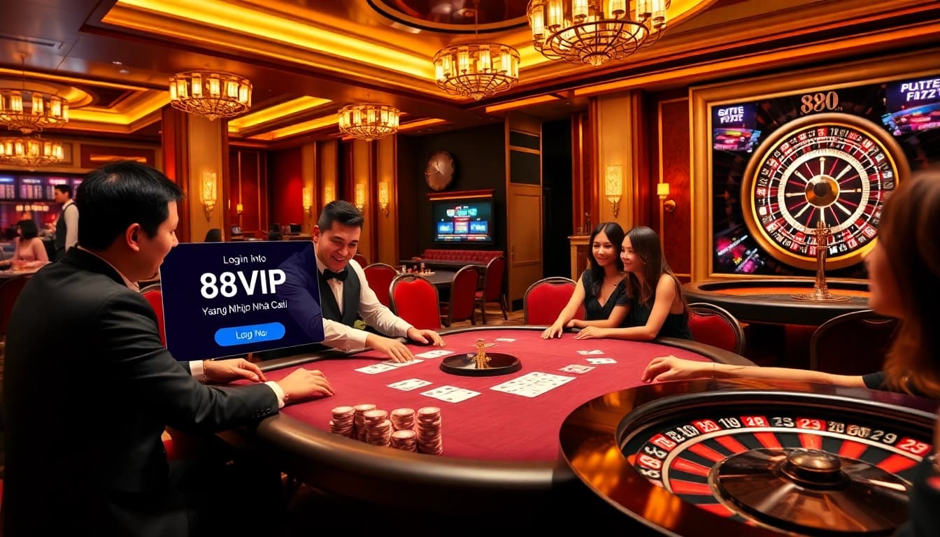 Engaging players at a luxurious casino table while logging in to Đăng Nhập Nhà Cái 68VIP.