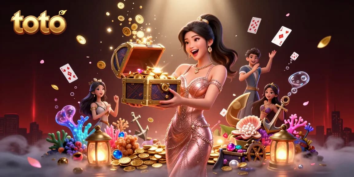 Engage in thrilling toto action with vibrant treasures and joyful moments in this casino-inspired artwork.