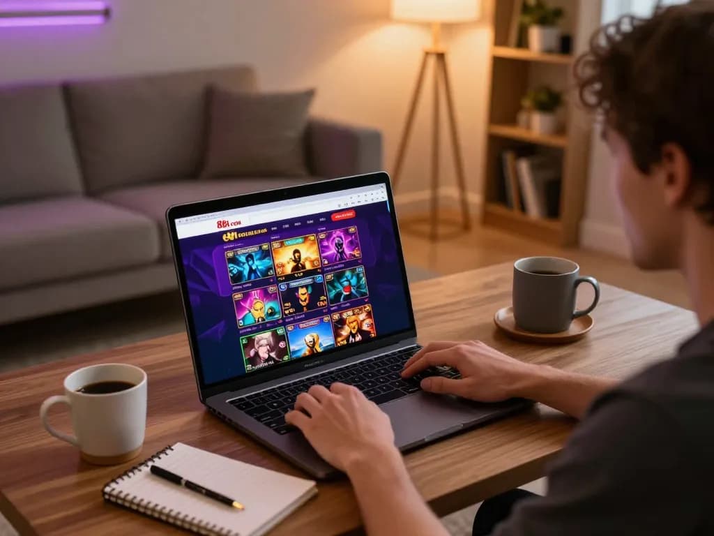 Engaging with 88i com online casino platform from a cozy home gaming setup