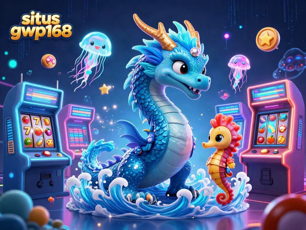 Menangkan permainan judi dengan situs gwp168 yang menampilkan naga laut 3D dan mesin slot.