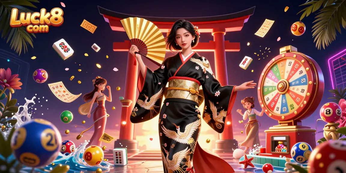 Engaging scene featuring Luck8 com with elegant Asian woman in casino setting, immersive gambling experience, vibrant elements.