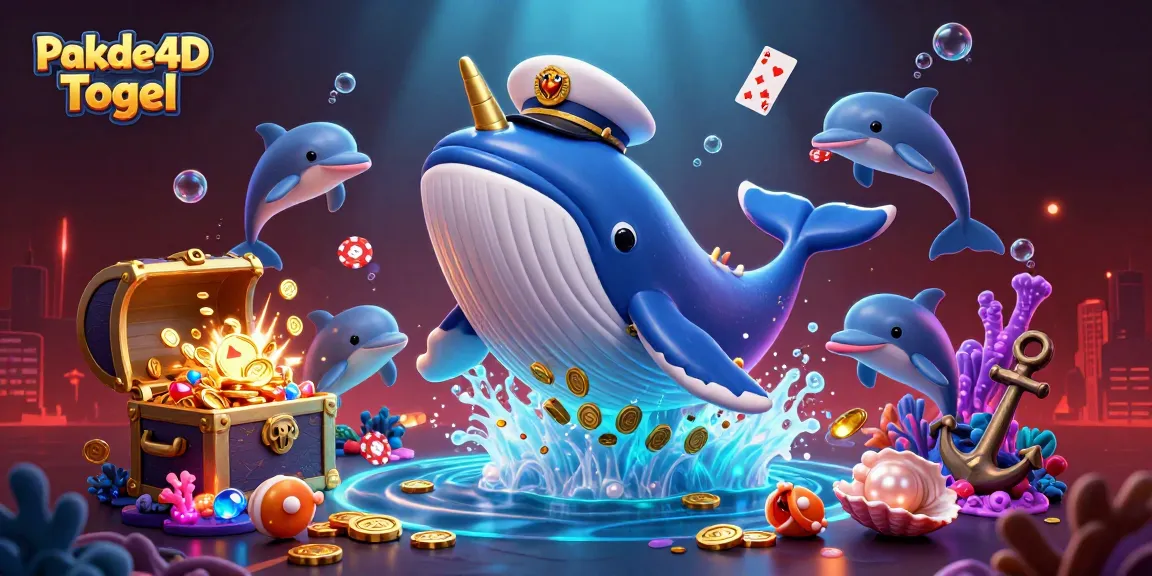 Experience the thrill of Pakde4D Togel with a playful sea scene featuring treasures and gaming elements.
