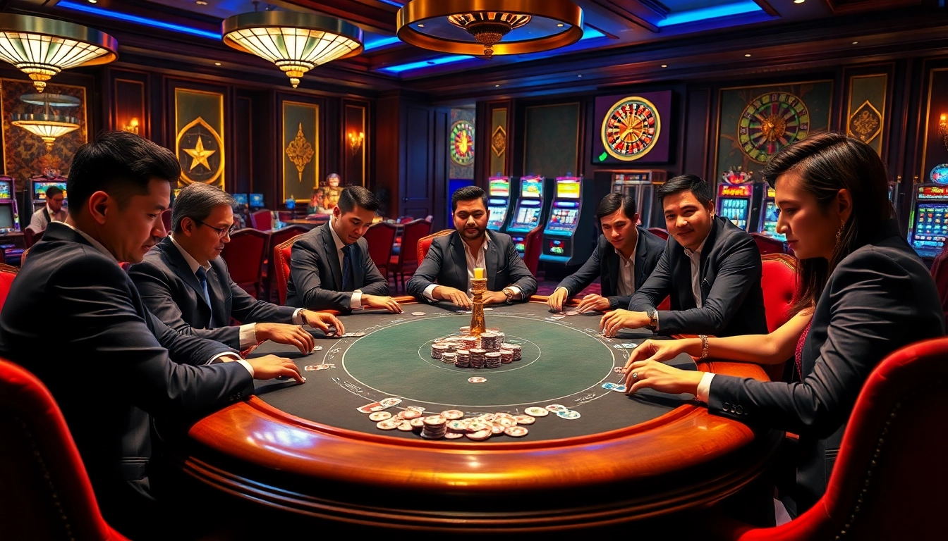 Engage in high-stakes excitement with tải king88 at a luxurious poker table.