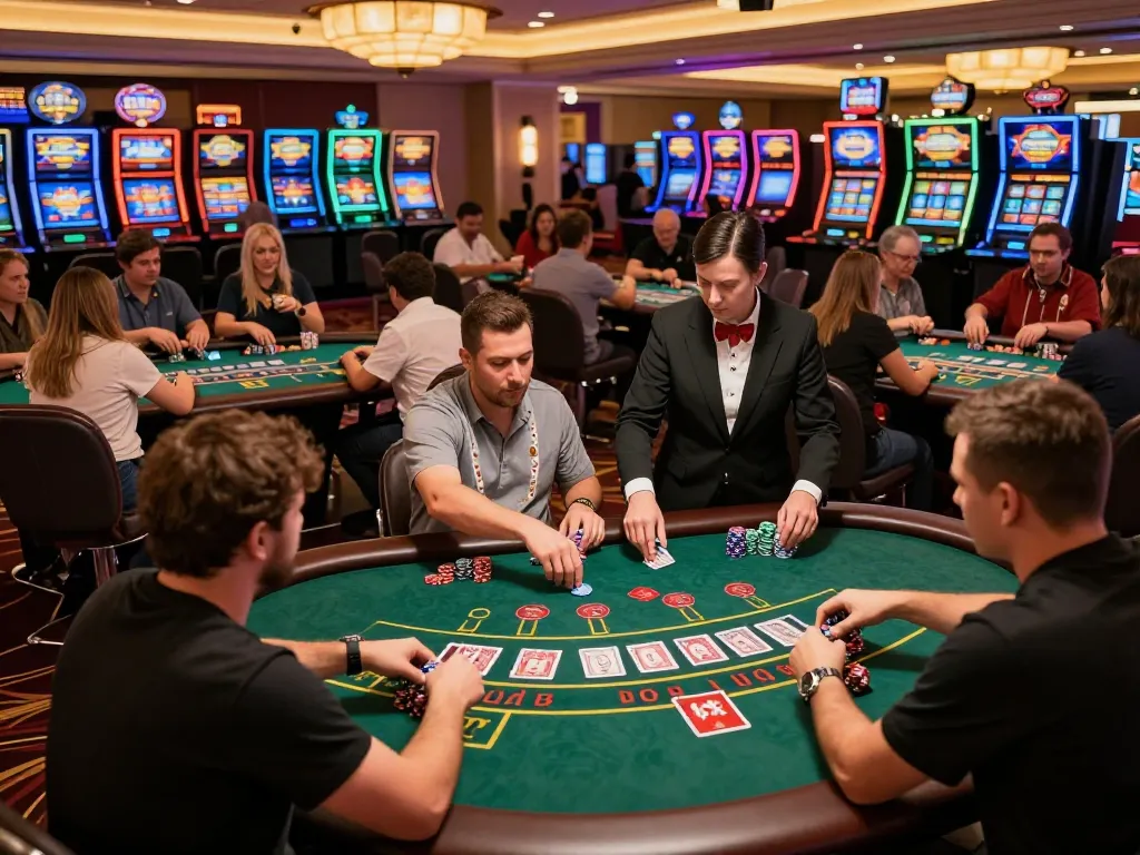 Players engaging in strategic gameplay at HM88 casino, vibrant atmosphere with exciting games.