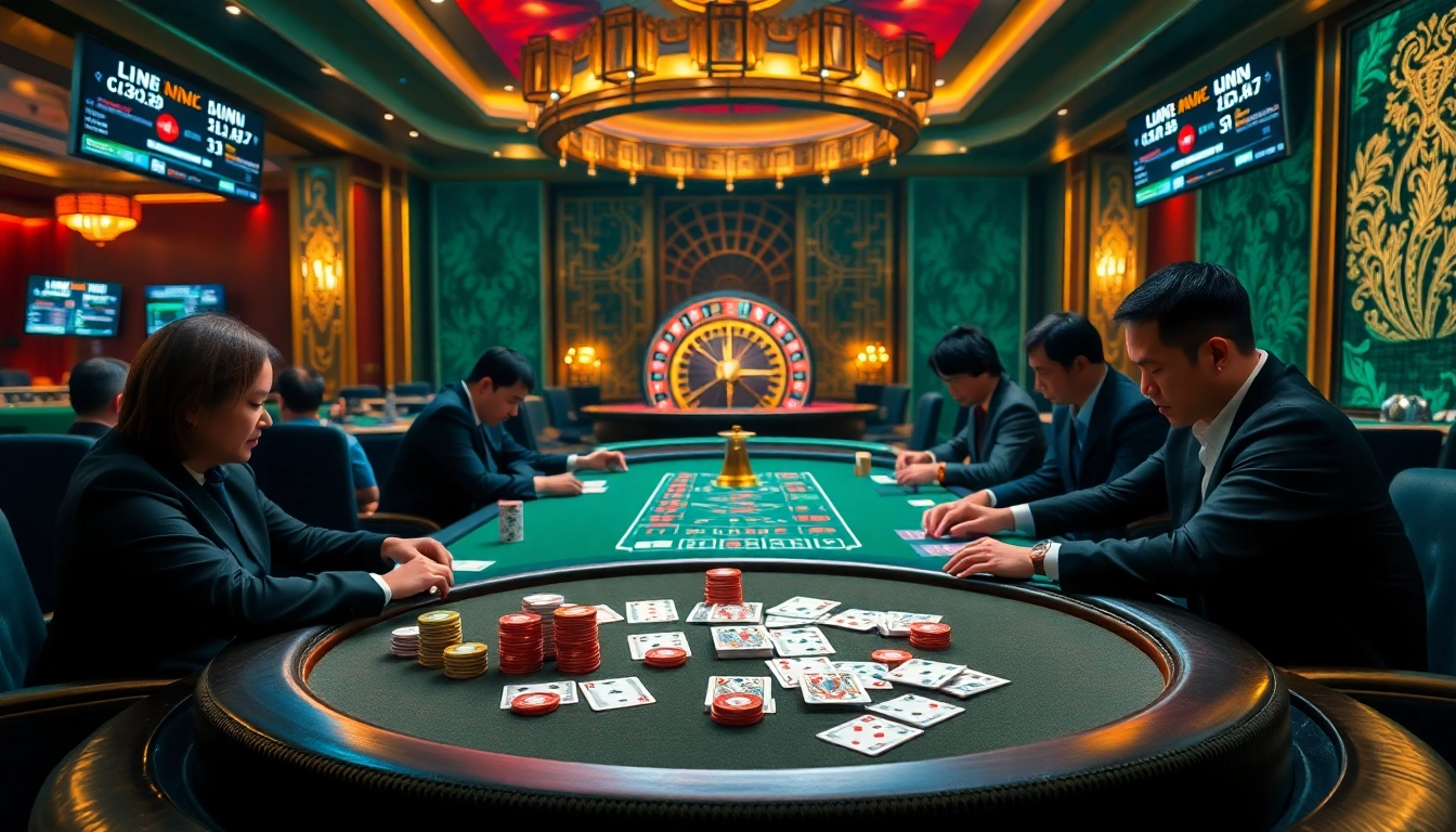 Experience the excitement of gambling with the LIÊN MINH KJC at a vibrant casino.