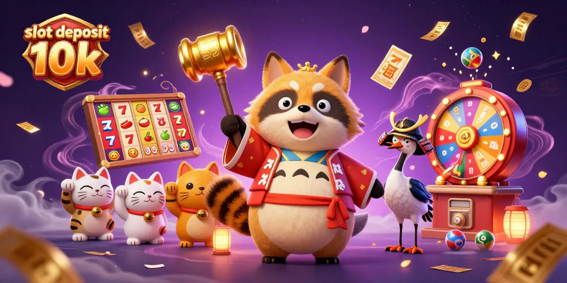 Engage with the vibrant scene of slot deposit 10k featuring lucky tanuki and festival elements