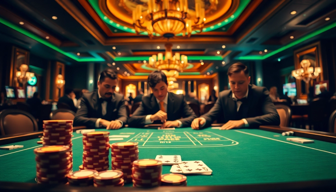 Menang besar dalam permainan tariantoto dengan suasana kasino yang elegan dan penerangan yang memukau.