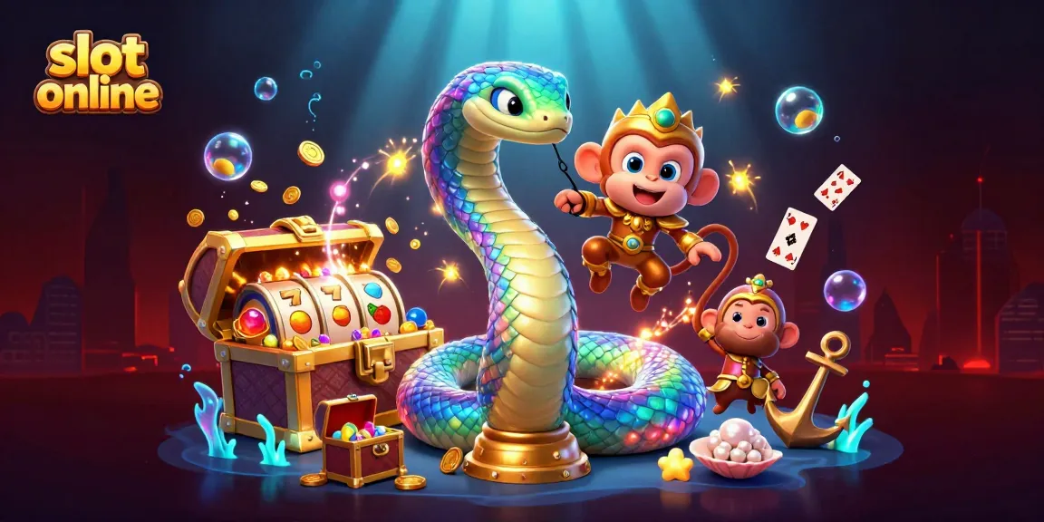 Mainkan slot online dengan pengalaman visual menakjubkan dari karakter permainan kasino yang menarik dan elemen berkilau.