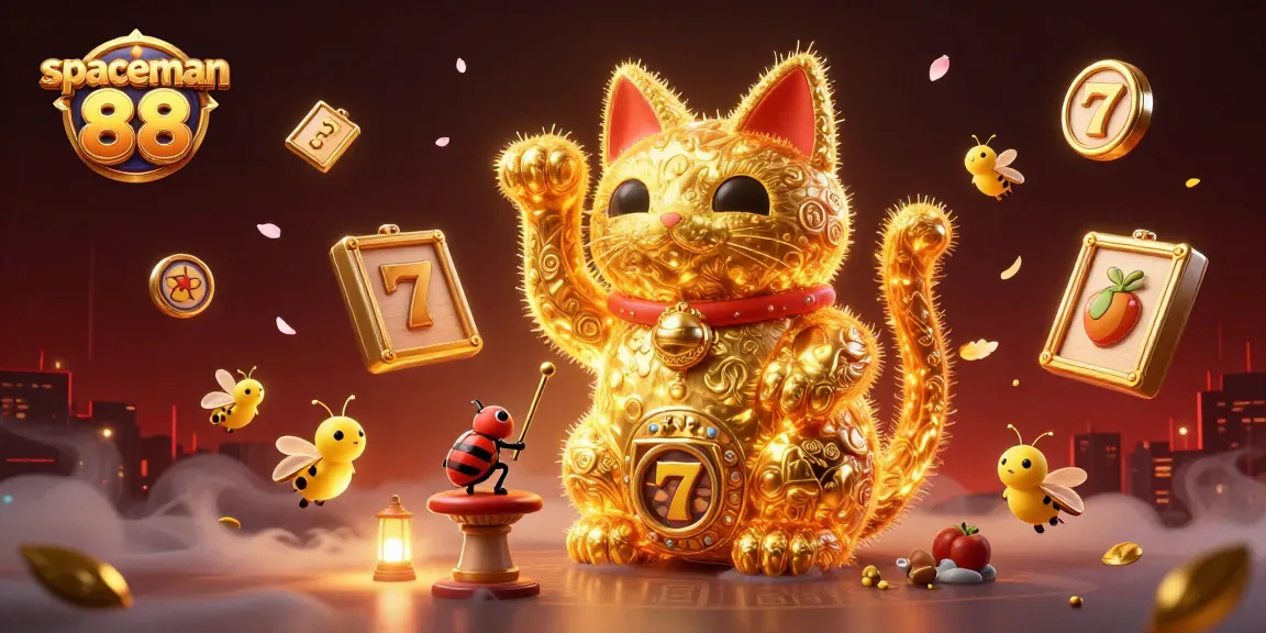 Experience the thrill of spaceman 88 in an exciting casino scene filled with vibrant slot symbols and magical atmosphere.