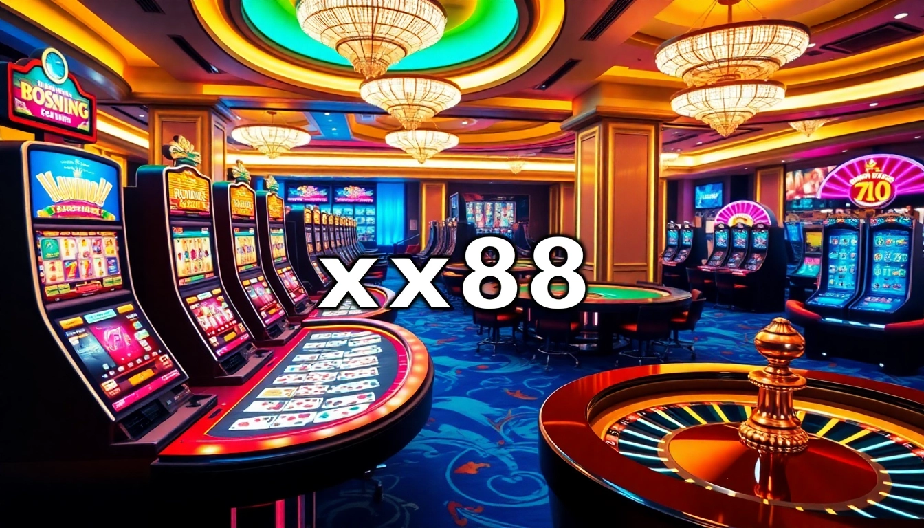 Experience the excitement of xx88 as vibrant casino elements come alive in this dynamic gambling scene.