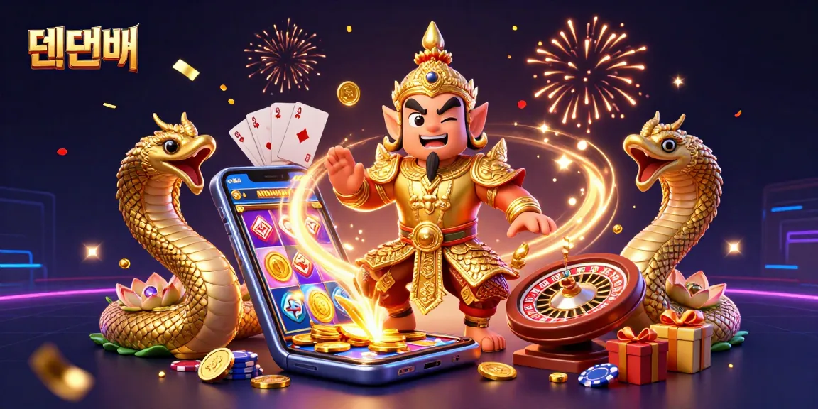 Experience exciting gameplay with 텐텐벳 using friendly yaksha, Naga comrades, and vibrant casino elements.