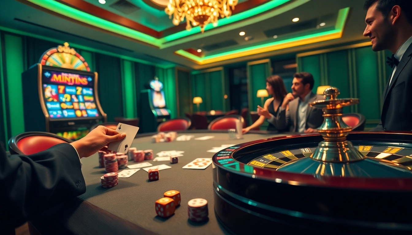 Experience the thrilling atmosphere of game vvjl at a luxe casino table with cards and chips.