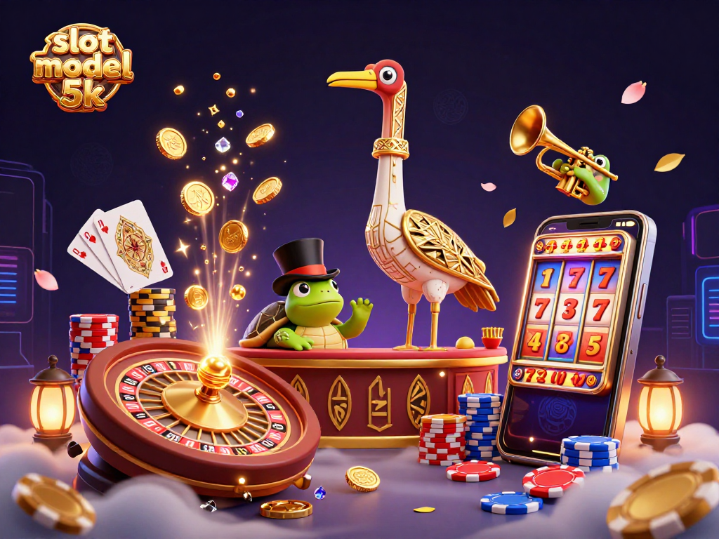 Spin the reels in style with slot modal 5k, showcasing a vibrant casino scene.