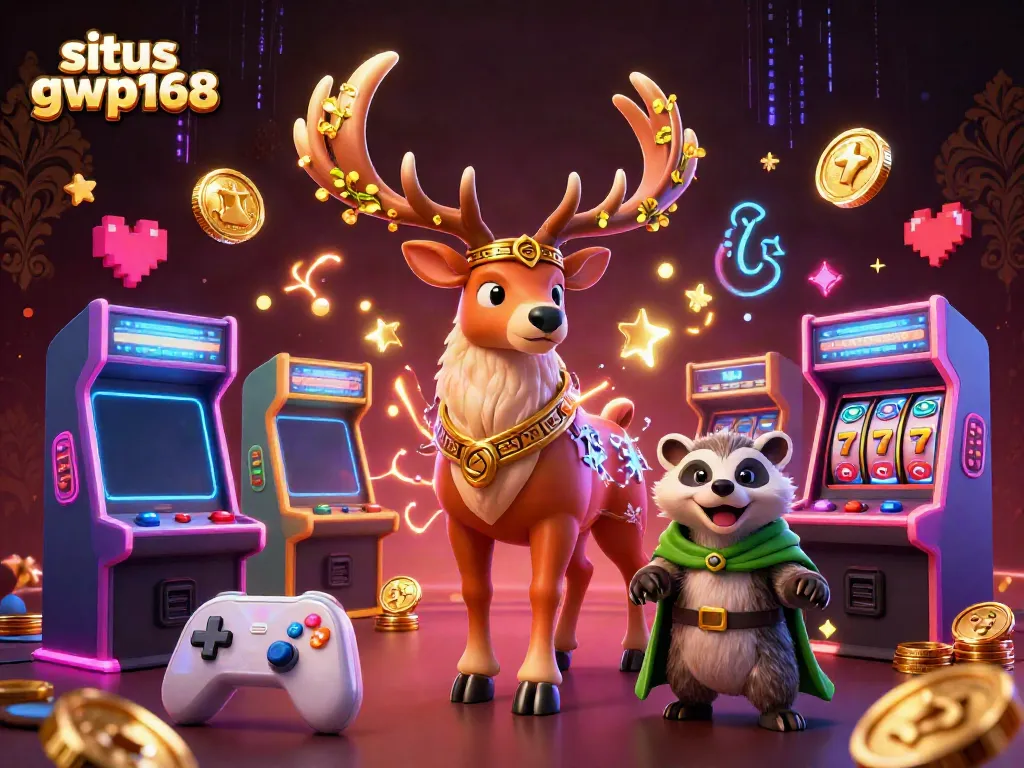 Menangkan jackpot di situs gwp168 dengan ilustrasi karakter kasino 3D yang dinamis.
