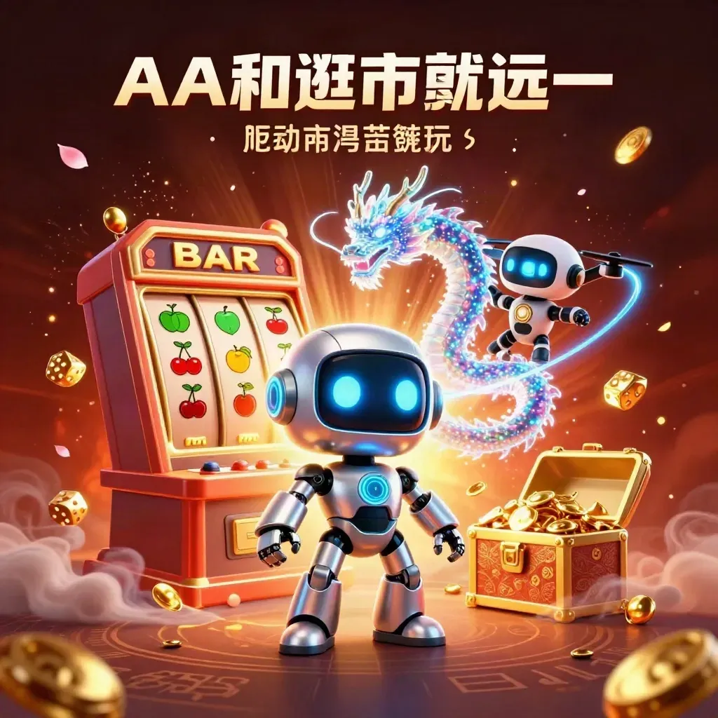 Cyberpunk robot, holographic dragon, and drone burst amid jackpots, gold, and neon fire.