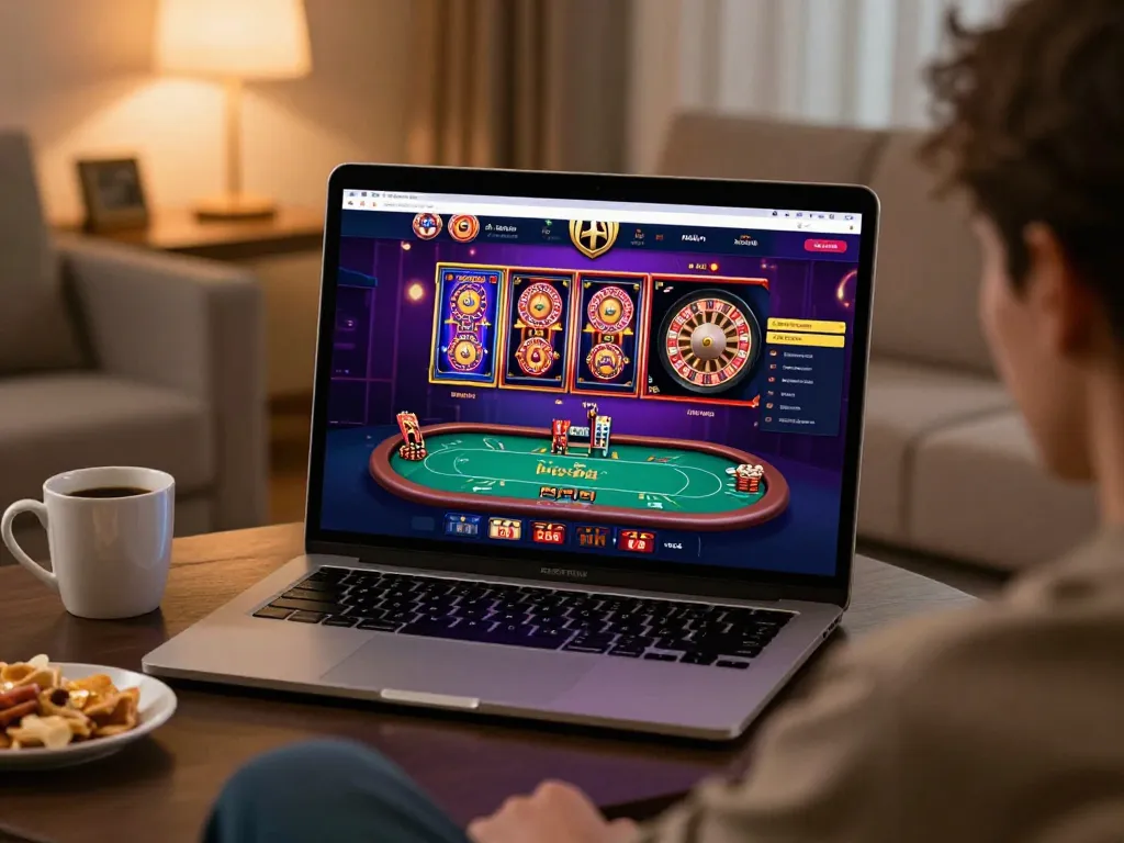 Engaged player enjoys online gaming at net88 with interactive slot machines and premium graphics