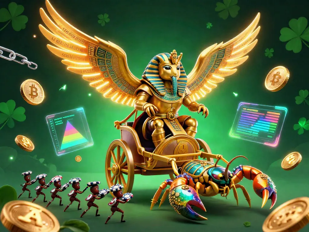 Engage with the best windows casinos for aussies featuring a vibrant 3D illustration of a golden scarab and scorpions.