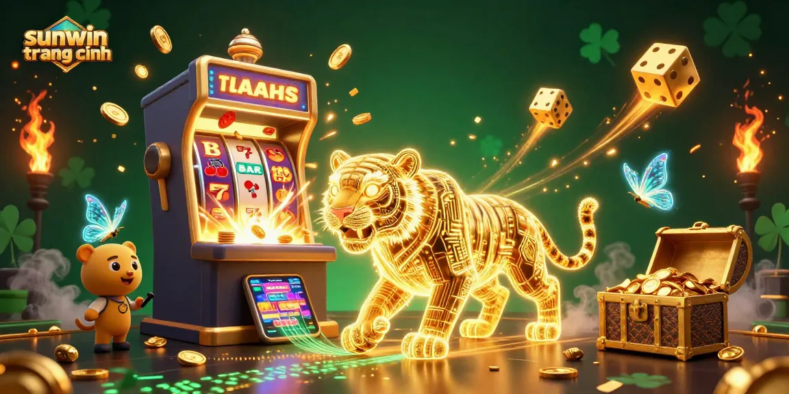 Experience exciting wins at sunwin trang chính with vibrant slot gameplay and golden tiger in 3D.