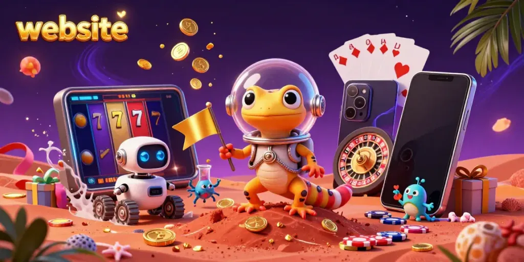 Menggali website kasino dengan visual menarik dan elemen slot yang penuh warna di Mars.