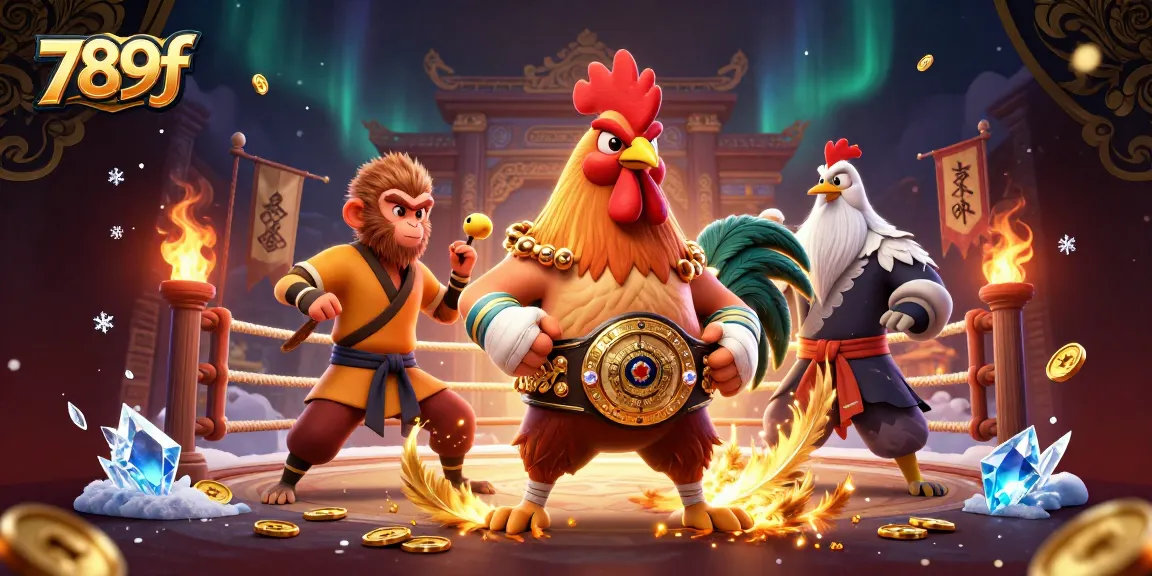 Experience intense gameplay with 789f featuring a dynamic cockfighting scene filled with energy and vibrant details.