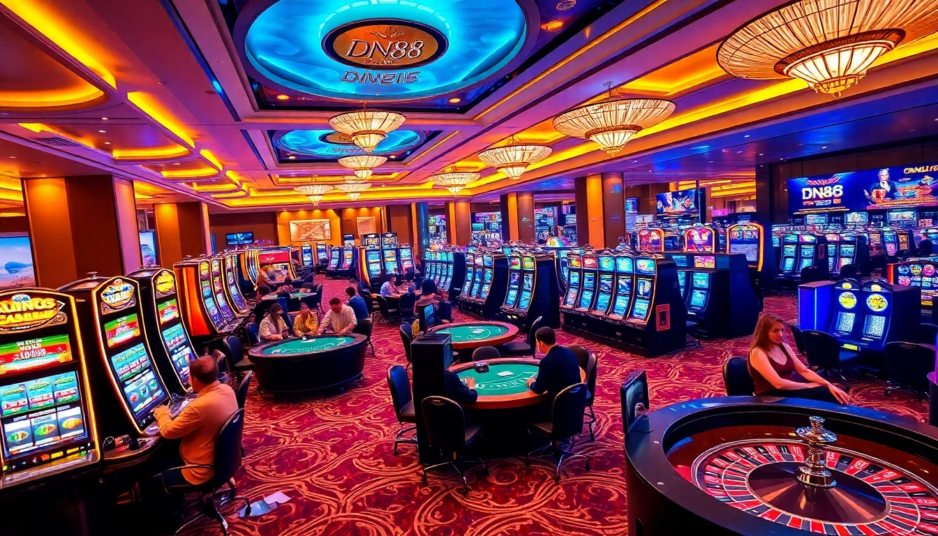Experience thrilling gameplay at https://dn882.pro/ with vibrant casino visuals showcasing games and excitement.