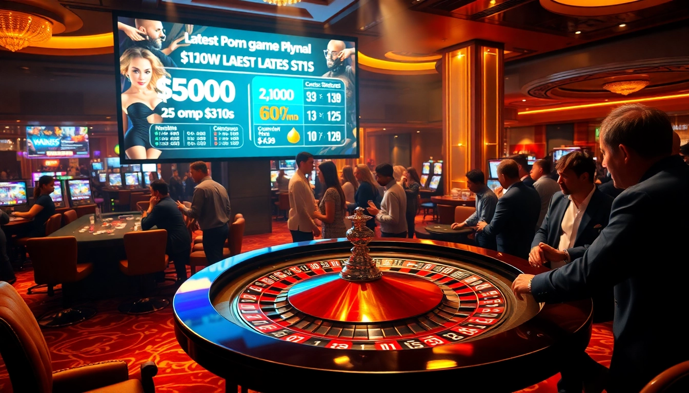 Players enjoying a thrilling porn game experience at an upscale casino.