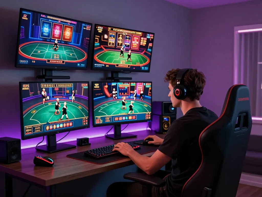 Engaging online gaming experience at https://mm88.blog/ with interactive casino games on multiple screens