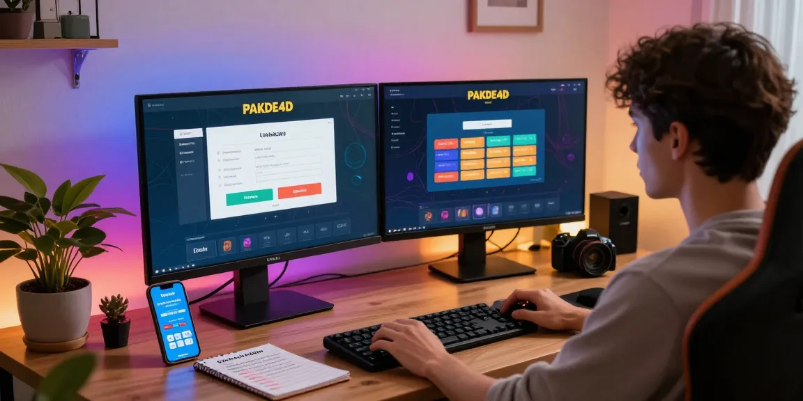 Engaging workspace showcasing PAKDE4D login interface for online lottery gaming.
