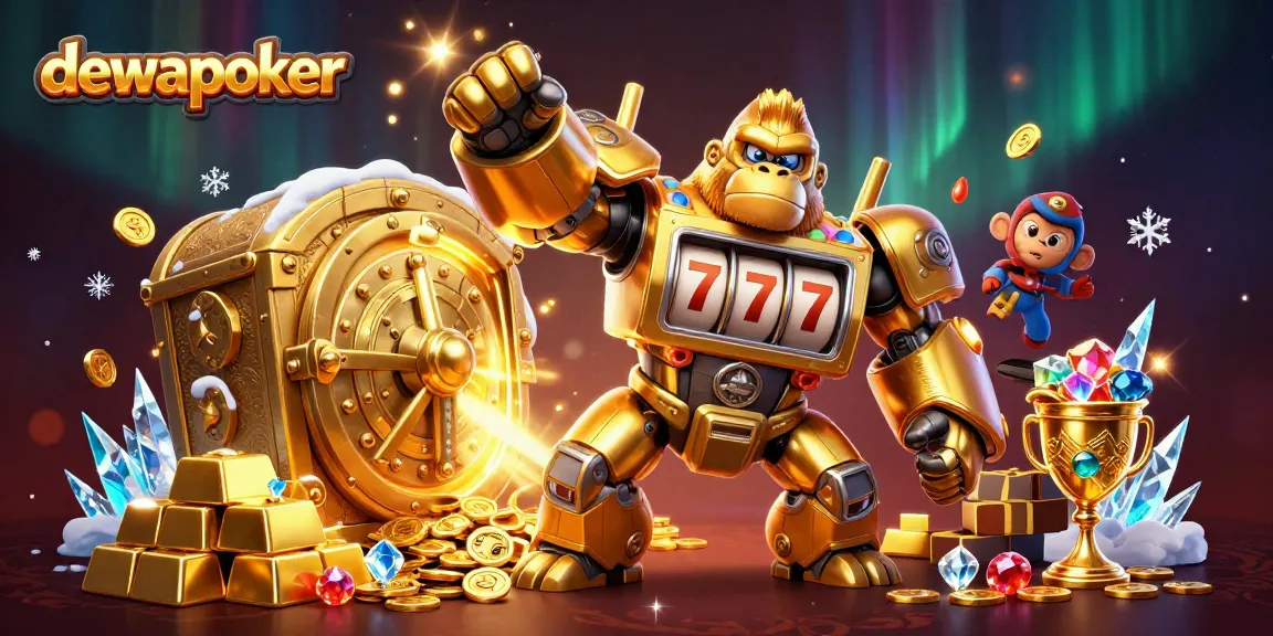 Play poker online with DewaPoker in a vibrant 3D casino environment full of gems and gold!