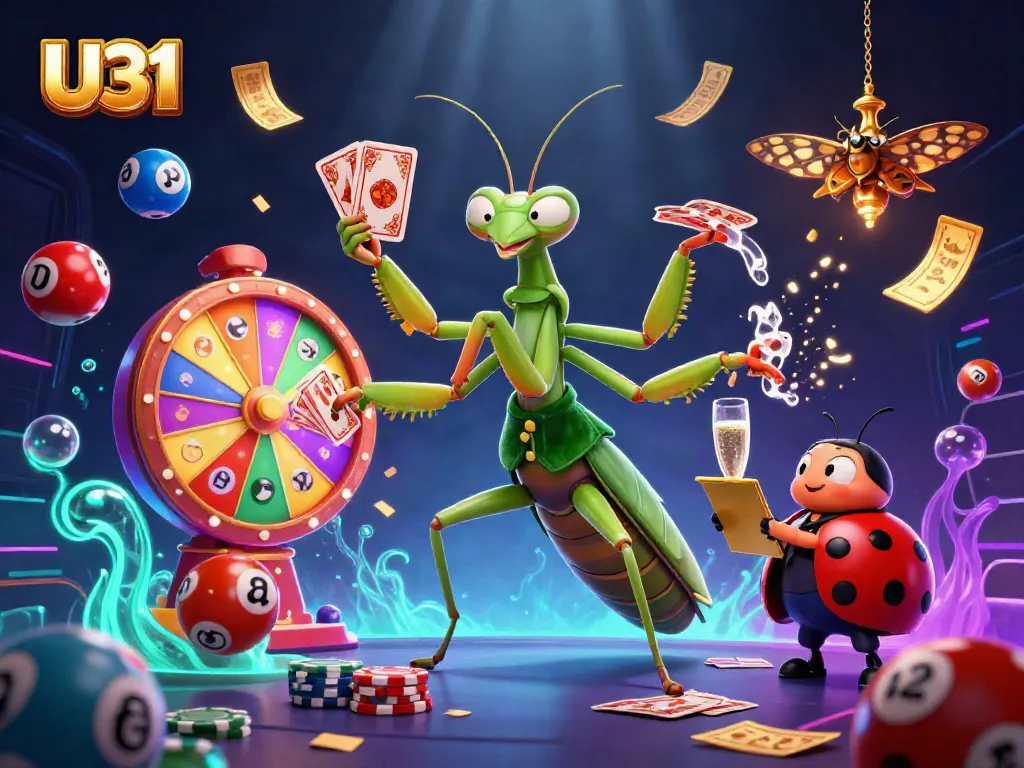 Engage with the vibrant world of U31, a captivating casino experience featuring dynamic cards, chips, and lively characters.