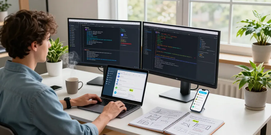 MoltBot AI displayed on dual monitors in an innovative workspace, showcasing developer productivity and integration with chat apps.