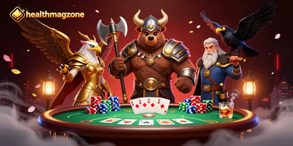 Memainkan slot di healthmagzone dengan kemenangan besar dan simbol keberuntungan yang bersinar.