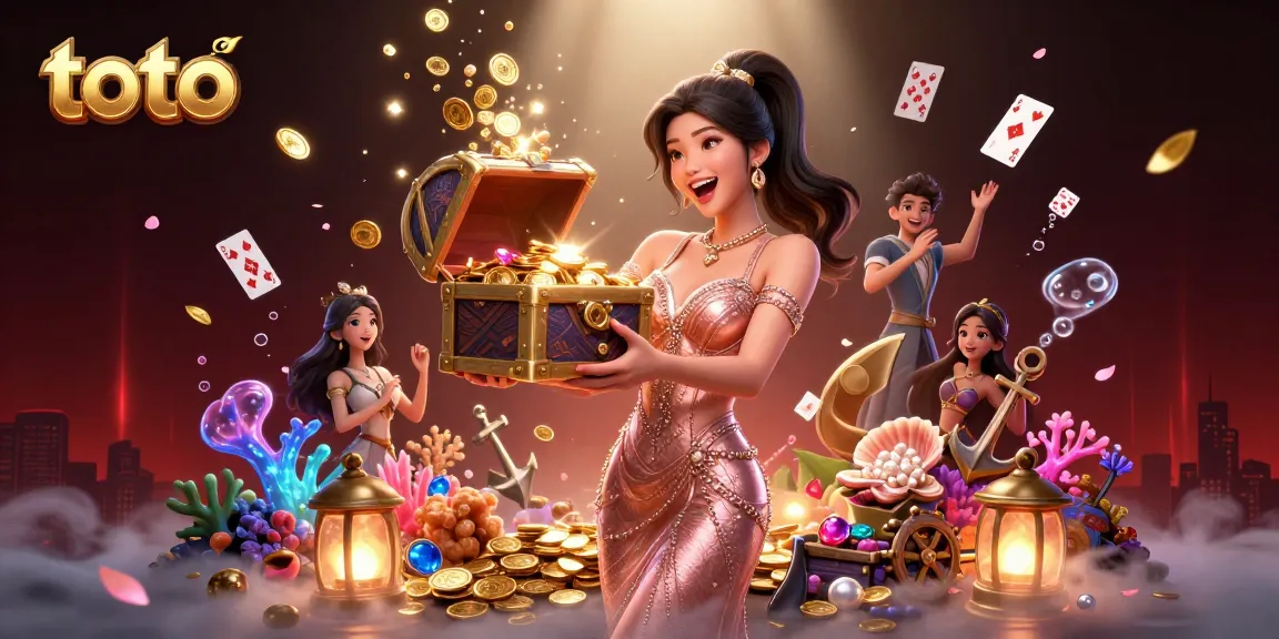 Engage in thrilling toto action with vibrant treasures and joyful moments in this casino-inspired artwork.