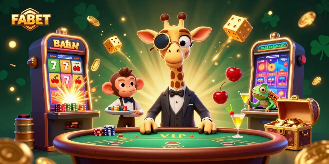 Engage in FABET's exciting casino experience with vibrant characters and dynamic gaming action.