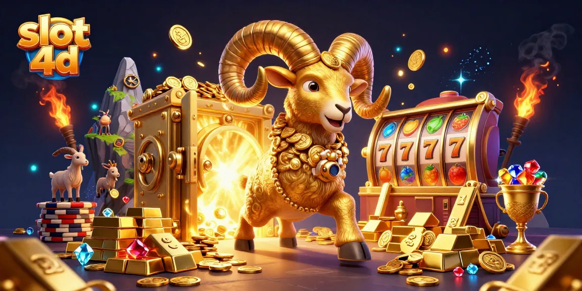 Experience the thrill of slot 4d with a golden ram charging through a vibrant casino scene.