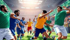 Engage in Sports Betting by exploring a vibrant scene with athletes competing energetically in a sportsbook.