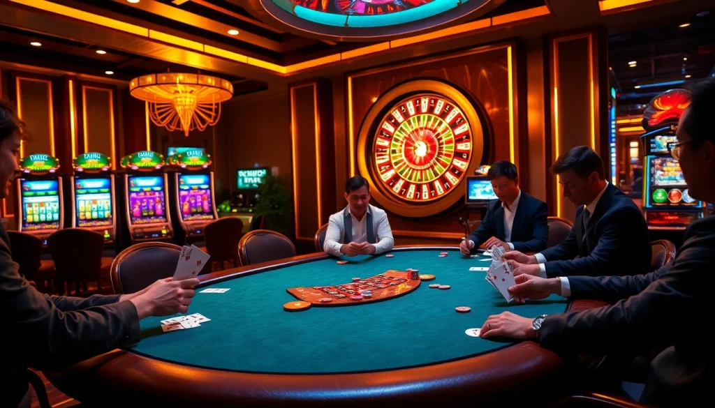 Experience the thrilling atmosphere of on-site gambling at https://xx88.now/ with elegant players and vibrant casino elements.