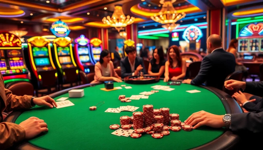 Engage in thrilling gameplay at trang chủ jbo poker tables surrounded by casino excitement.