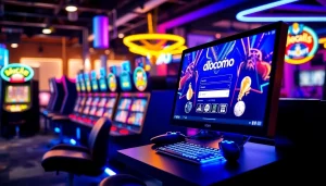 Engaging online gaming scene highlighting doaslot login interface and colorful slot machines.