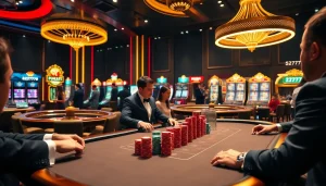 Experience excitement at 5Z7779 with luxurious poker tables and vibrant casino games.