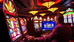 Players enjoying interactive online slots with vibrant graphics and casino atmosphere.