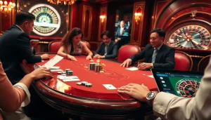 Enjoy an exciting poker game scene featuring luxury elements and online gambling interface at https://cf789.lat.