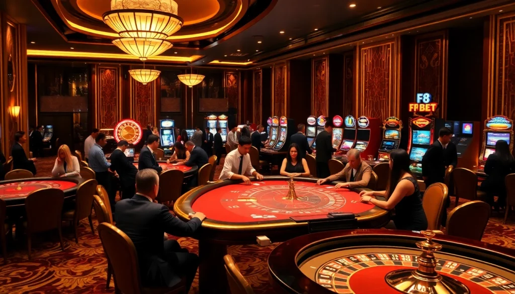 Experience thrilling moments at F8 BET's vibrant casino tables.