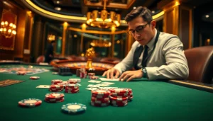 Exciting casino poker scene showcasing 주소모음 with vibrant chips and cards, highlighting immersive gambling strategies.