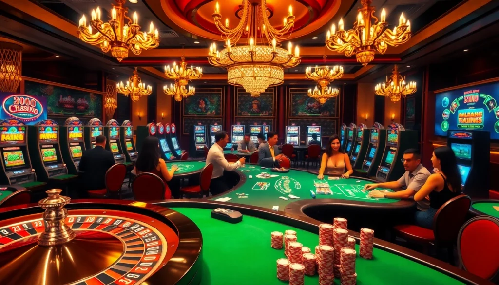 Experience the excitement of S8 Casino with vibrant gaming tables and bustling players.