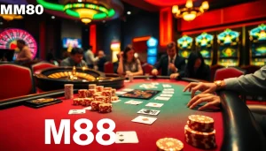 Experience the thrill of MM88 HOW with an engaging casino scene showcasing poker action and excitement.